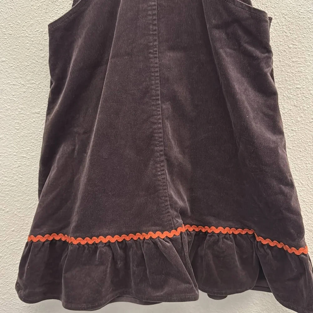 Gymboree Girls Embroidered Turkey Ruffle Corduroy Skirtall Brown Dress Size 8